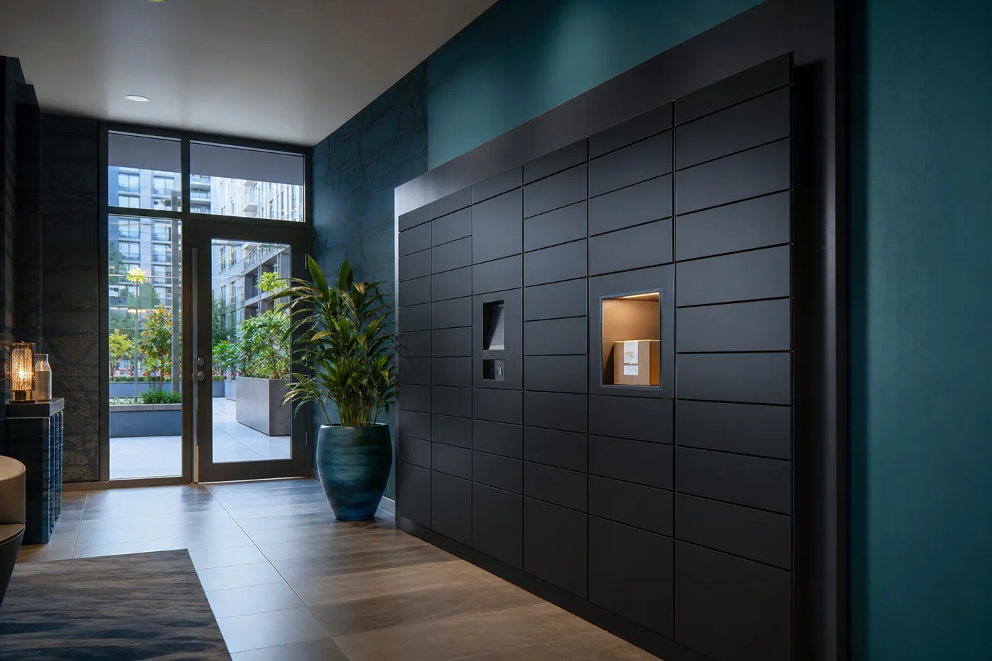 Apartment lobby per-unit penalty delivery