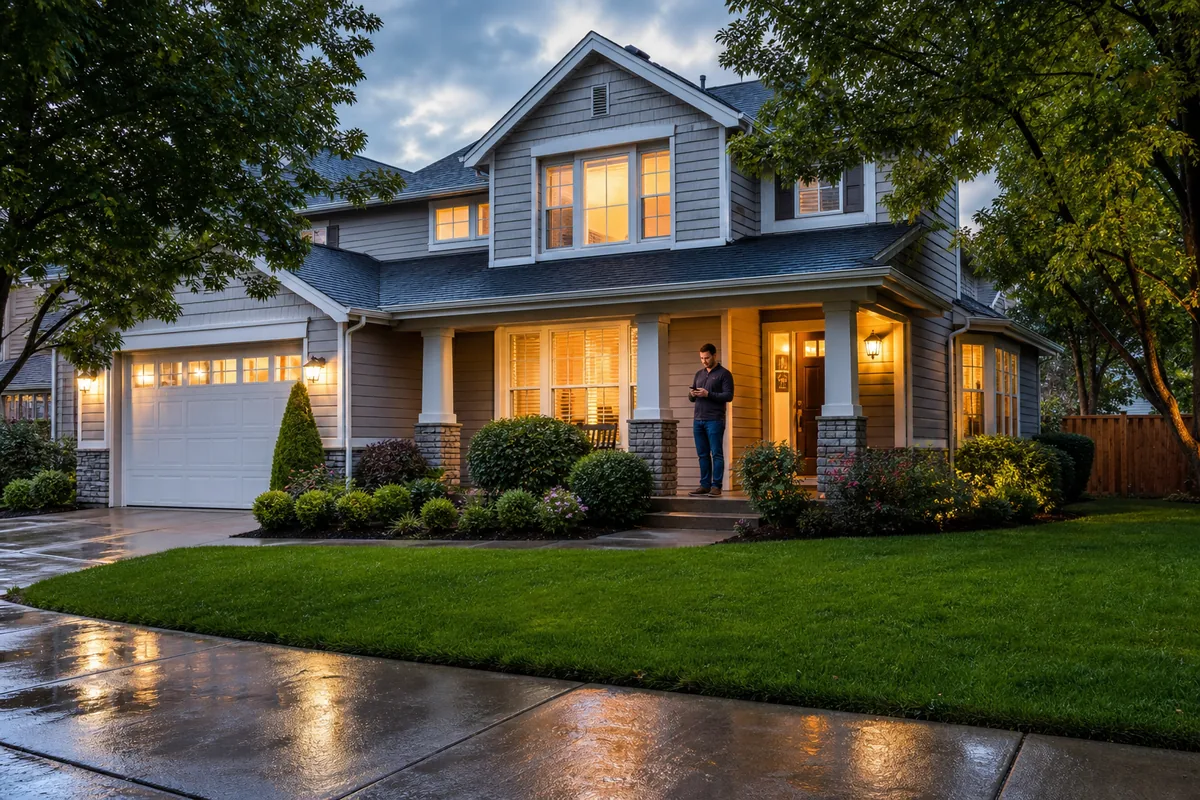 Home and auto policy documents secured to a residential address